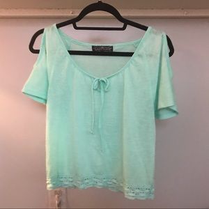 Cold Shoulder Teal Top